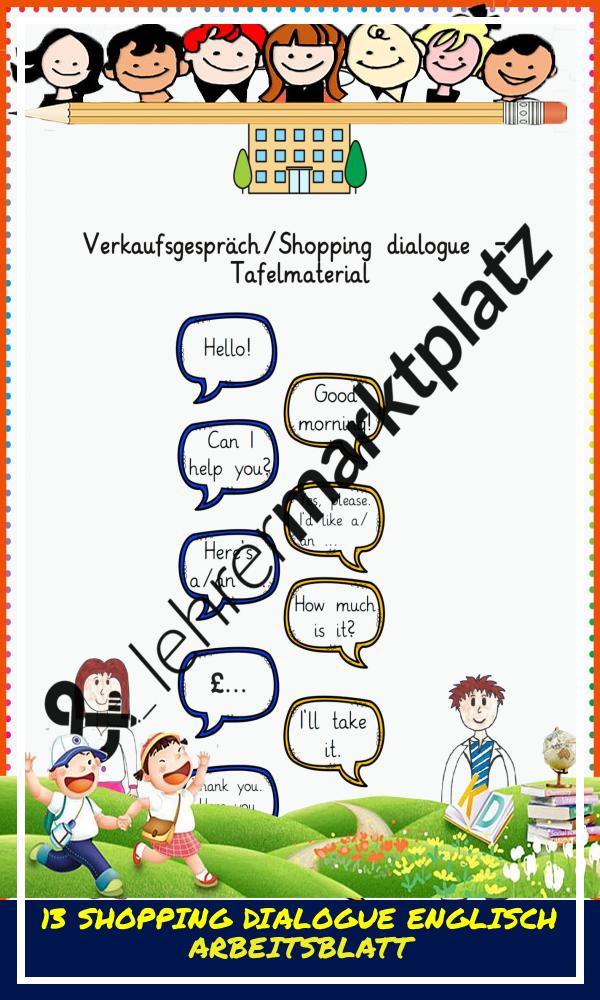 13 Shopping Dialogue Englisch Arbeitsblatt