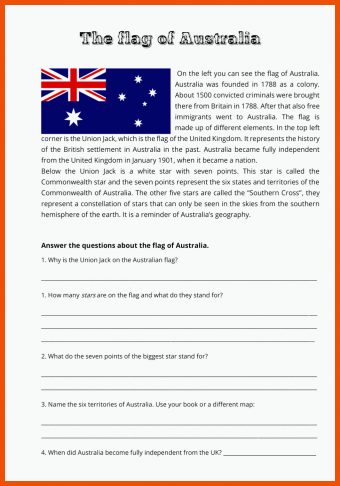 9 Arbeitsblätter Australien Kostenlos Englisch