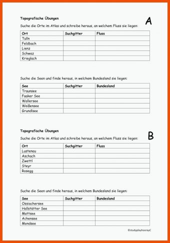 Atlas übungen Arbeitsblätter