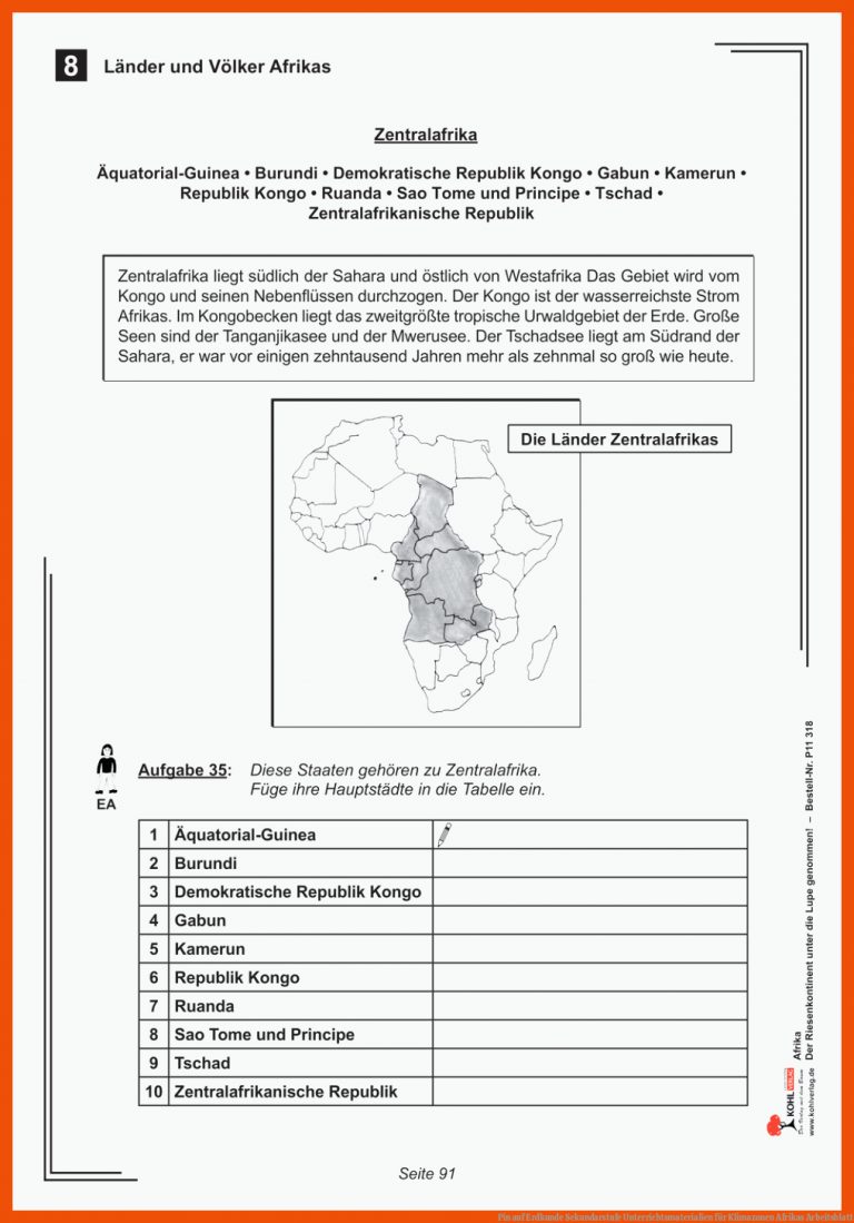 Pin auf Erdkunde Sekundarstufe Unterrichtsmaterialien für klimazonen afrikas arbeitsblatt
