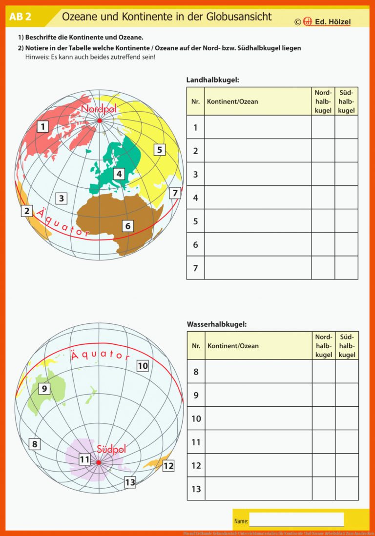 Pin auf Erdkunde Sekundarstufe Unterrichtsmaterialien für kontinente und ozeane arbeitsblatt zum ausdrucken