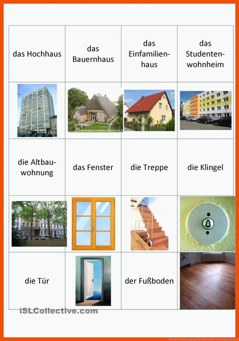 Pin auf German Language für arbeitsblatt wohnung einrichten