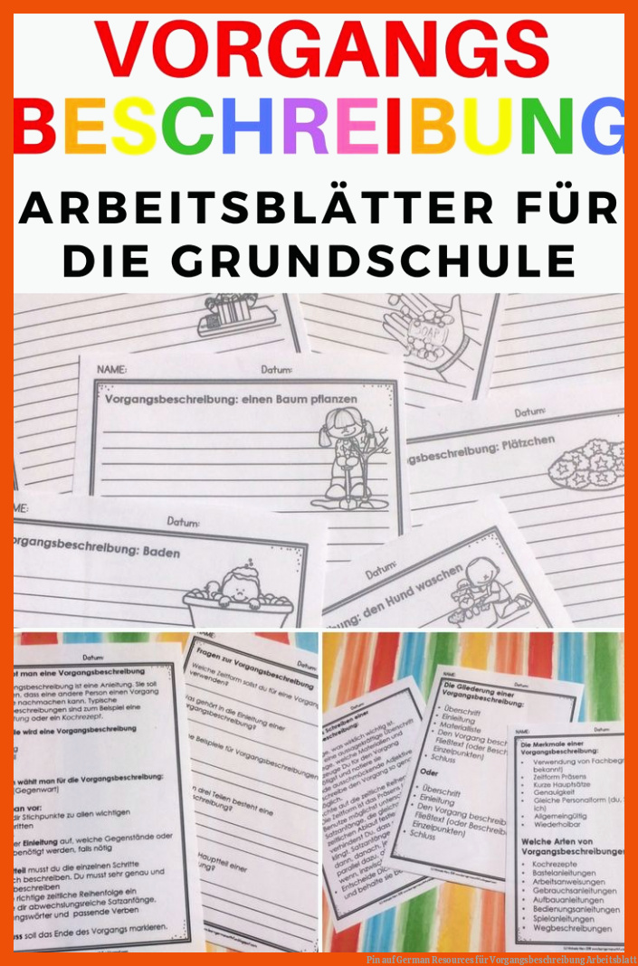 Pin auf German Resources für vorgangsbeschreibung arbeitsblatt