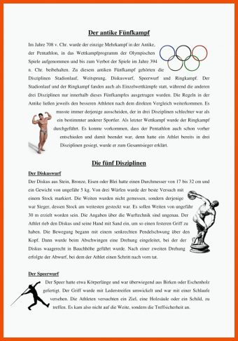 Olympische Spiele Antike Arbeitsblatt