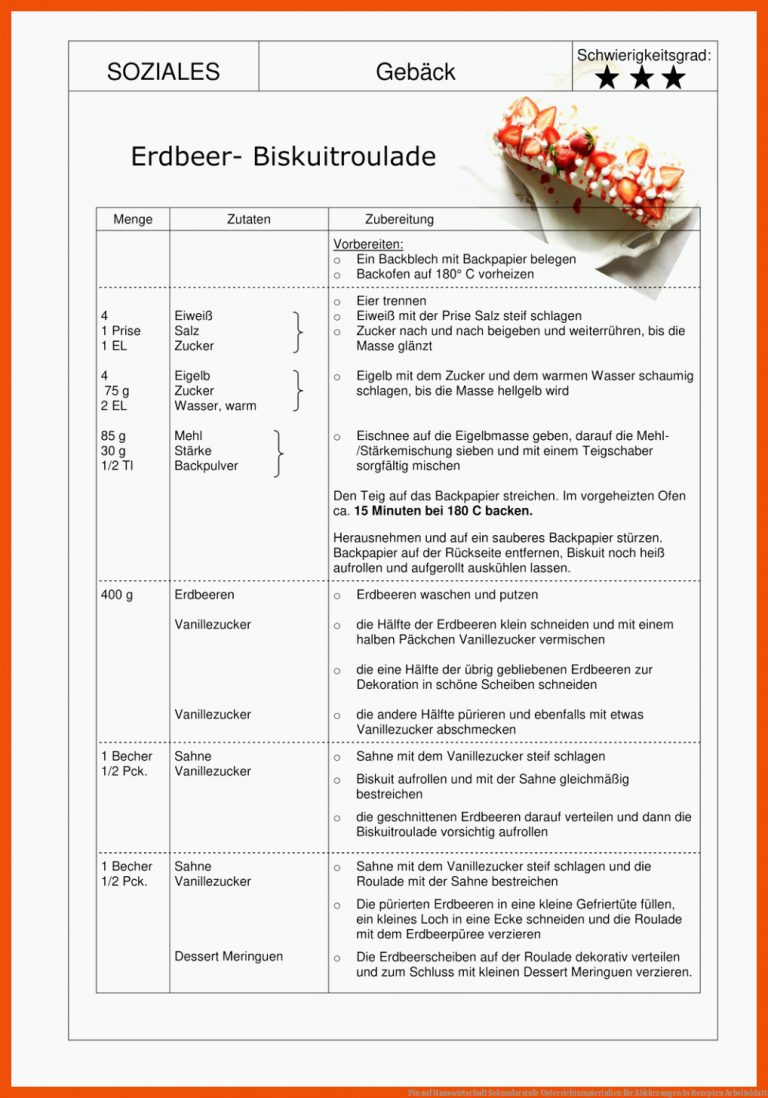 Pin Auf Hauswirtschaft Sekundarstufe Unterrichtsmaterialien Fuer Abkürzungen In Rezepten Arbeitsblatt