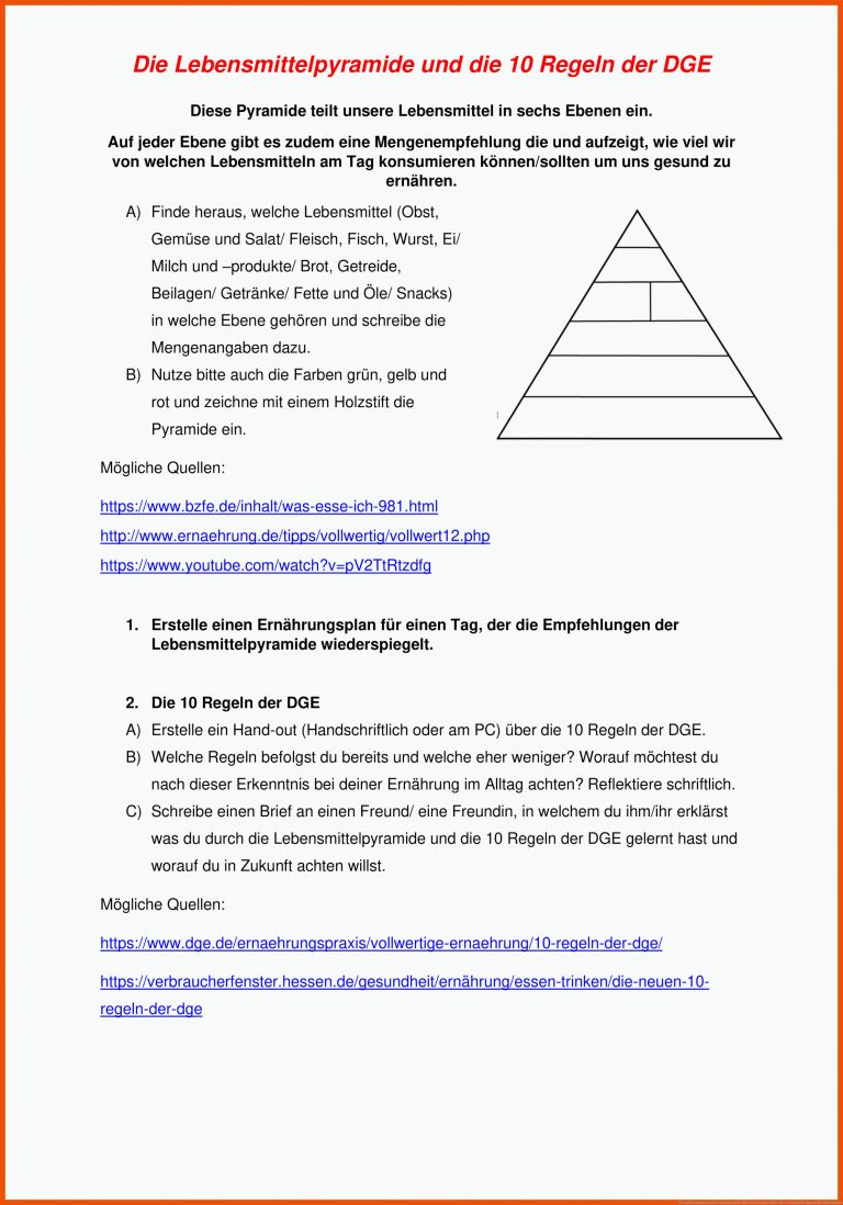 Pin auf Hauswirtschaft Sekundarstufe Unterrichtsmaterialien für lebensmittelpyramide arbeitsblatt