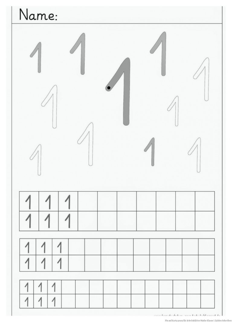 Pin auf Karty pracy für Arbeitsblätter Mathe Klasse 1 Zahlen Schreiben