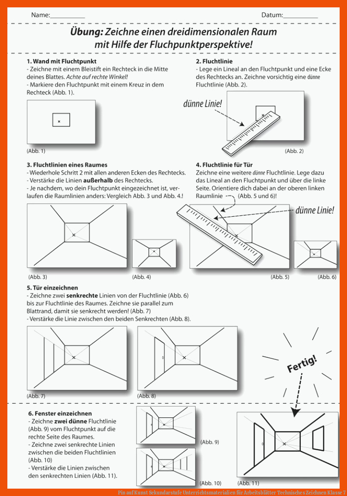 Pin auf Kunst Sekundarstufe Unterrichtsmaterialien für arbeitsblätter technisches zeichnen klasse 7