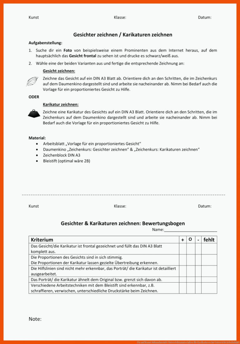 Pin auf Kunst Sekundarstufe Unterrichtsmaterialien für karikaturen im unterricht arbeitsblatt