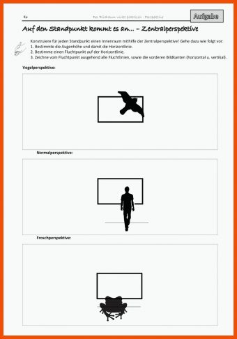 10 Kunstunterricht Perspektive Arbeitsblatt