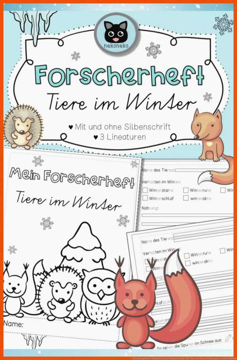Pin auf Lapbook & Flipbook | Unterrichtsmaterialien für tiere im winter kindergarten arbeitsblätter