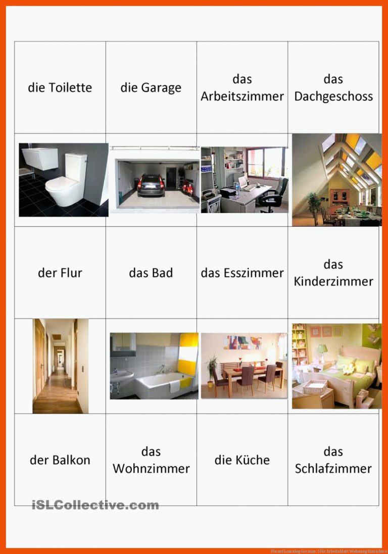 Pin auf Learning German :) für arbeitsblatt wohnung einrichten