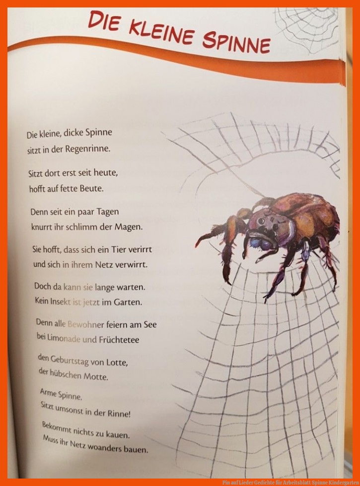 Pin auf Lieder Gedichte für arbeitsblatt spinne kindergarten