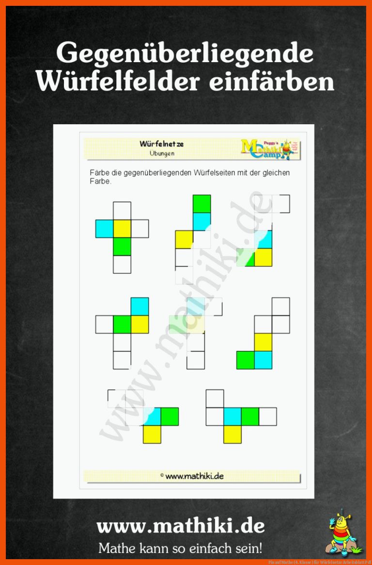 Pin auf Mathe (4. Klasse) für würfelnetze arbeitsblatt pdf