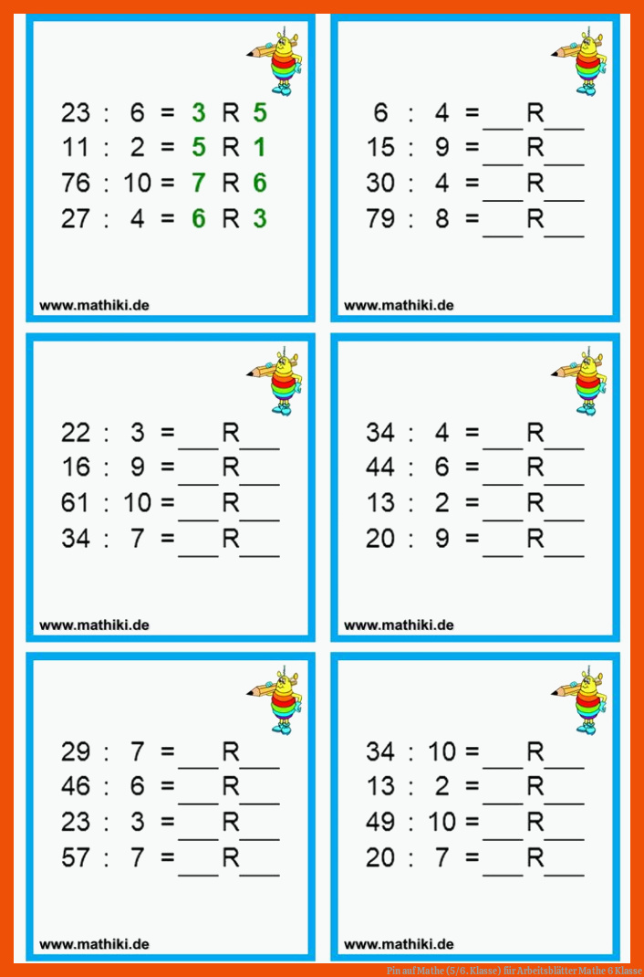 Pin auf Mathe (5/6. Klasse) für arbeitsblätter mathe 6 klasse