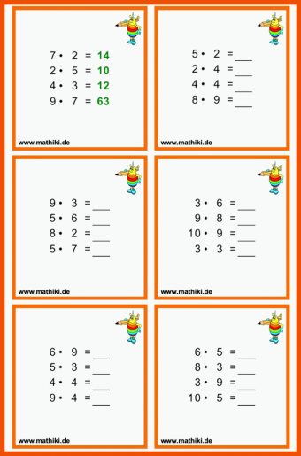 3 Arbeitsblätter Mathe Klasse 2 Multiplikation