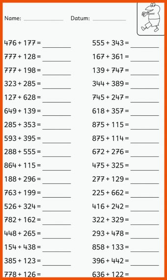 7 Kopfrechnen Bis 1000 Arbeitsblätter