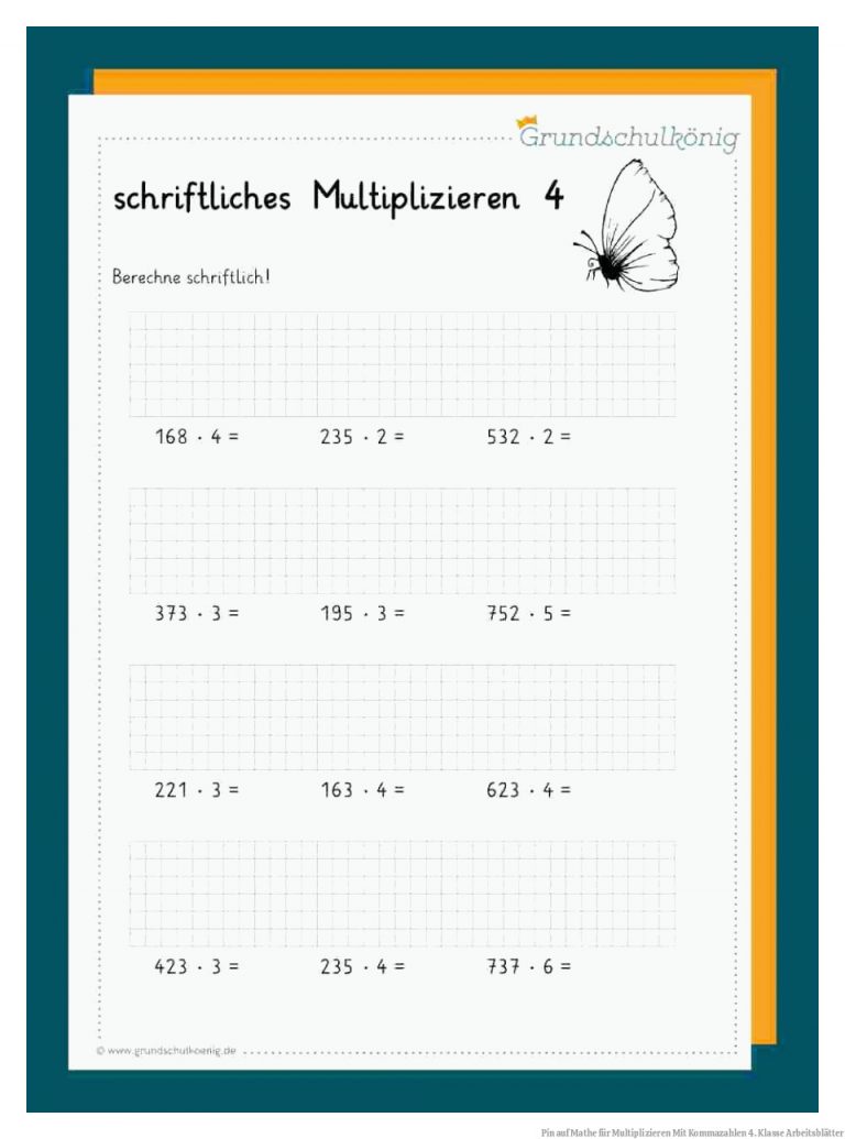 Pin auf Mathe für Multiplizieren Mit Kommazahlen 4. Klasse Arbeitsblätter