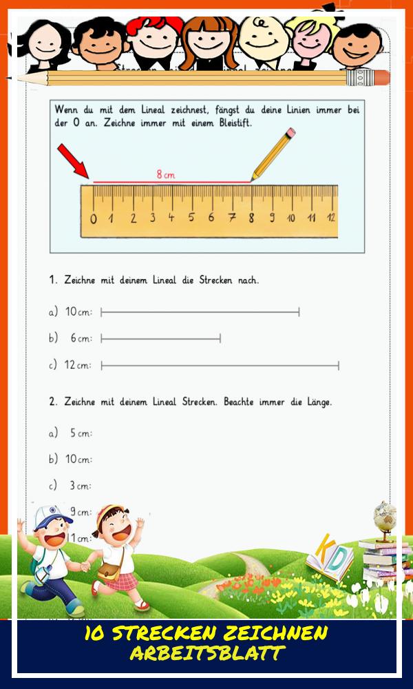 10 Strecken Zeichnen Arbeitsblatt