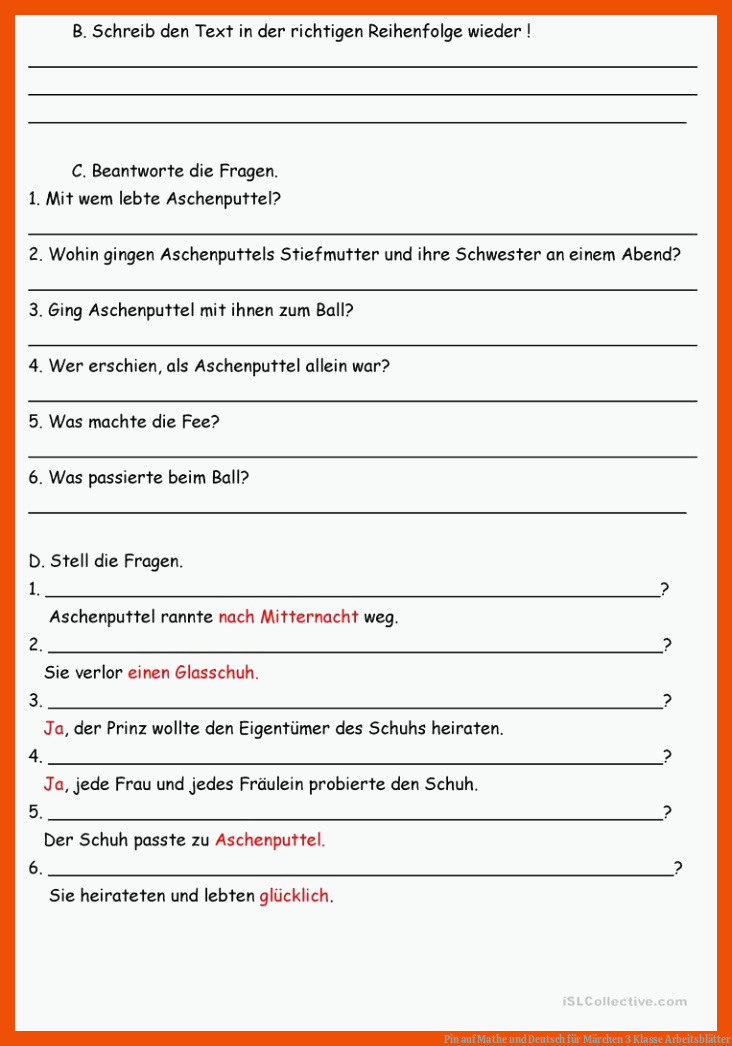 Pin auf Mathe und Deutsch für märchen 3 klasse arbeitsblätter