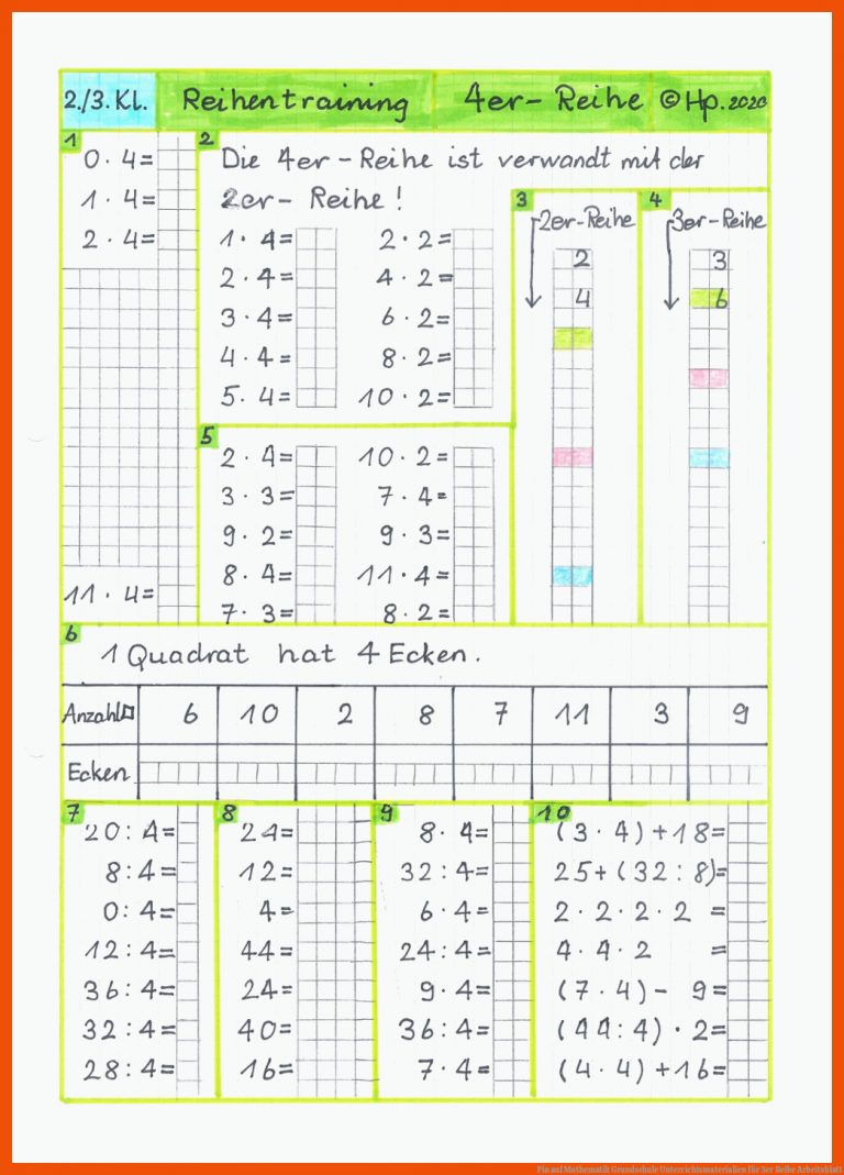 Pin Auf Mathematik Grundschule Unterrichtsmaterialien Fuer 3er Reihe Arbeitsblatt