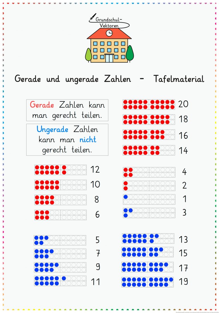 Pin auf Mathematik Grundschule Unterrichtsmaterialien für Arbeitsblatt Gerade Und Ungerade Zahlen