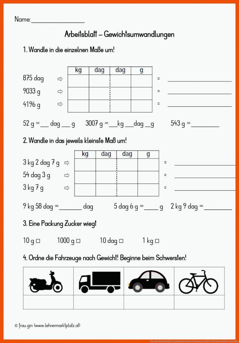 Pin auf Mathematik Grundschule Unterrichtsmaterialien für arbeitsblatt gewichte