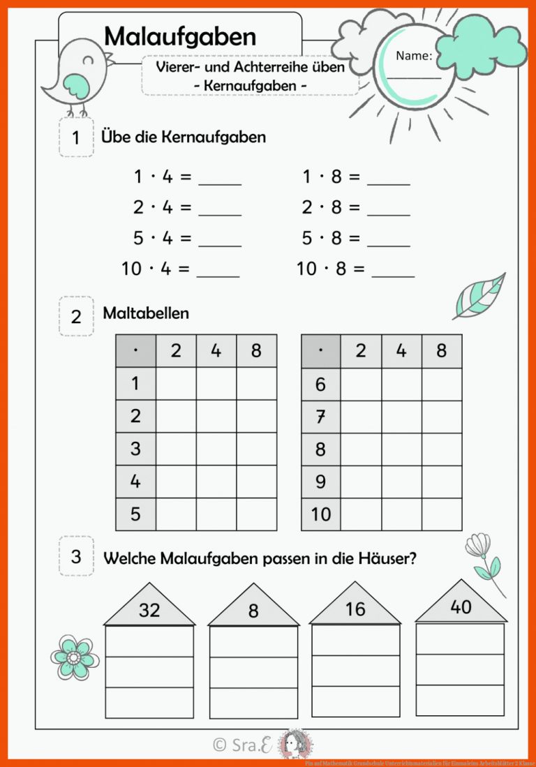 Pin auf Mathematik Grundschule Unterrichtsmaterialien für einmaleins arbeitsblätter 2 klasse