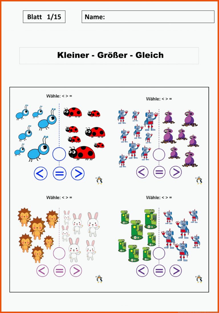 Pin auf Mathematik Grundschule Unterrichtsmaterialien für größer kleiner gleich arbeitsblätter