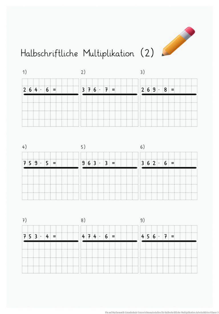 Pin auf Mathematik Grundschule Unterrichtsmaterialien für Halbschriftliche Multiplikation Arbeitsblätter Klasse 3
