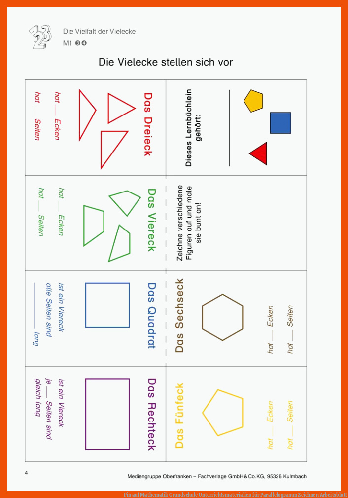 Pin auf Mathematik Grundschule Unterrichtsmaterialien für parallelogramm zeichnen arbeitsblatt