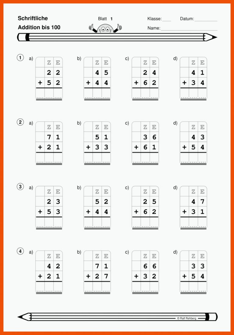 Pin auf Mathematik Grundschule Unterrichtsmaterialien für schriftliche addition mit übertrag arbeitsblätter