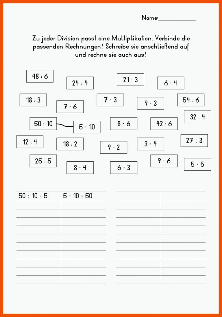 Pin auf Mathematik Grundschule Unterrichtsmaterialien für umkehraufgaben multiplikation arbeitsblatt
