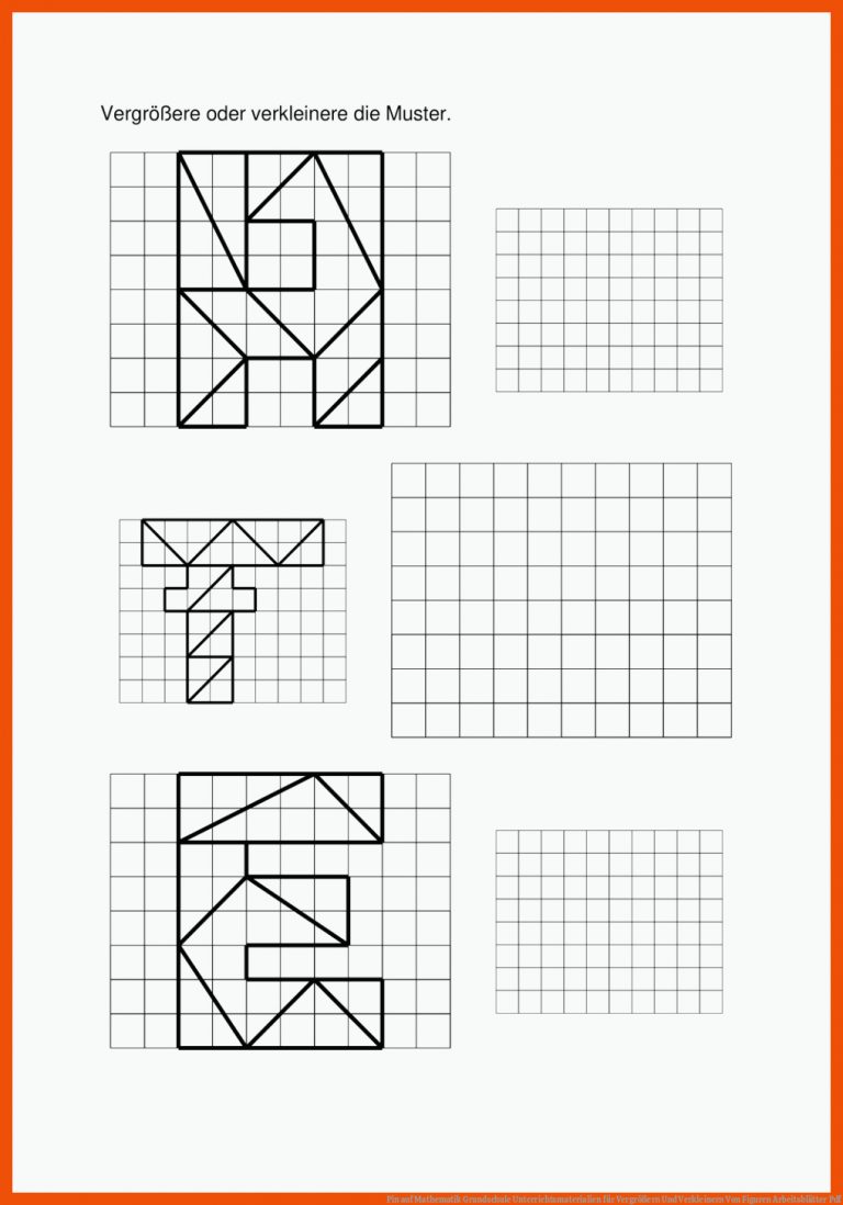 Pin auf Mathematik Grundschule Unterrichtsmaterialien für vergrößern und verkleinern von figuren arbeitsblätter pdf