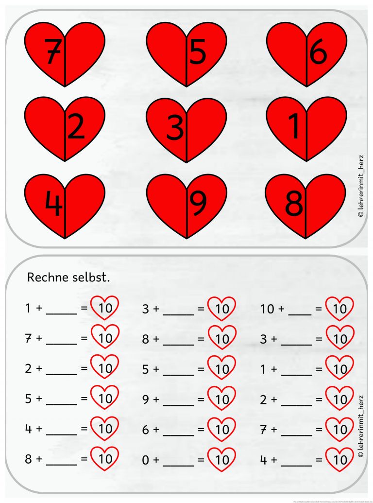Pin auf Mathematik Grundschule Unterrichtsmaterialien für Verliebte Zahlen Arbeitsblatt Kostenlos