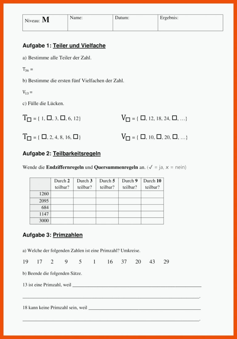 Pin Auf Mathematik Sekundarstufe Unterrichtsmaterialien Fuer Arbeitsblätter Vielfache Und Teiler