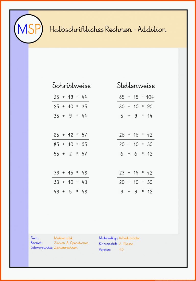 Pin auf Mathematik Sekundarstufe Unterrichtsmaterialien für arbeitsblatt addition und subtraktion bis 100