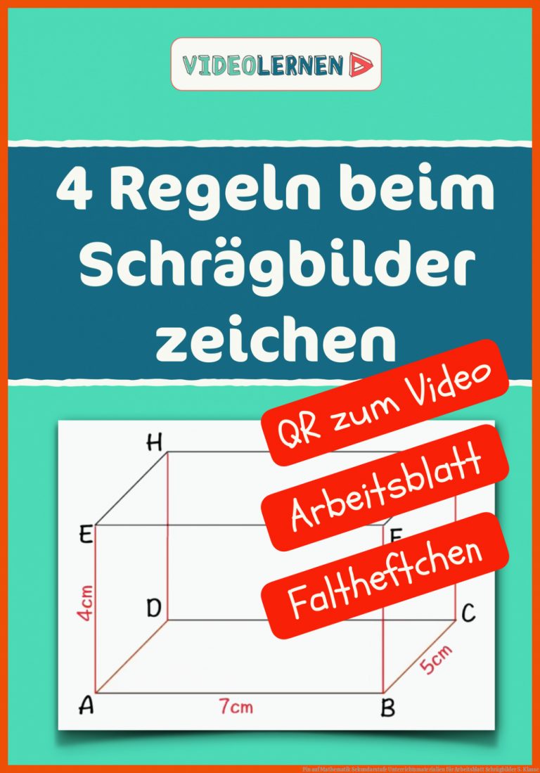 Pin Auf Mathematik Sekundarstufe Unterrichtsmaterialien Fuer Arbeitsblatt Schrägbilder 5. Klasse