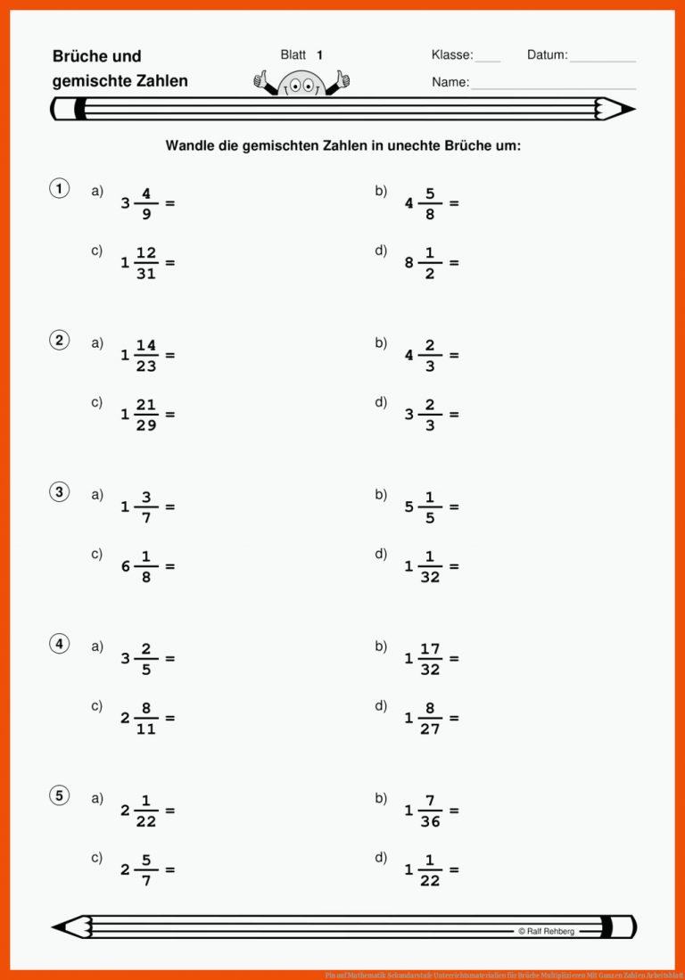 Pin Auf Mathematik Sekundarstufe Unterrichtsmaterialien Fuer Brüche Multiplizieren Mit Ganzen Zahlen Arbeitsblatt