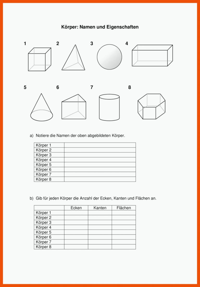 Pin auf Mathematik Sekundarstufe Unterrichtsmaterialien für geometrische körper arbeitsblätter klasse 5