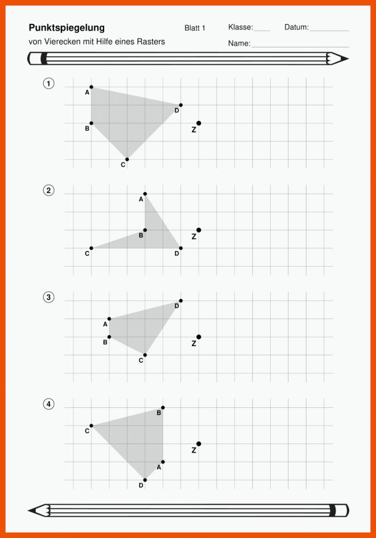 Pin auf Mathematik Sekundarstufe Unterrichtsmaterialien für punktspiegelung arbeitsblatt klasse 6