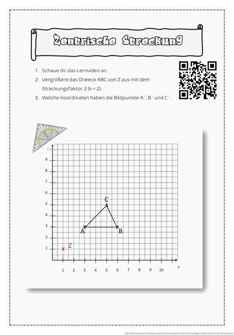 Pin auf Mathematik Sekundarstufe Unterrichtsmaterialien für Pythagoreische Zahlentripel Arbeitsblatt