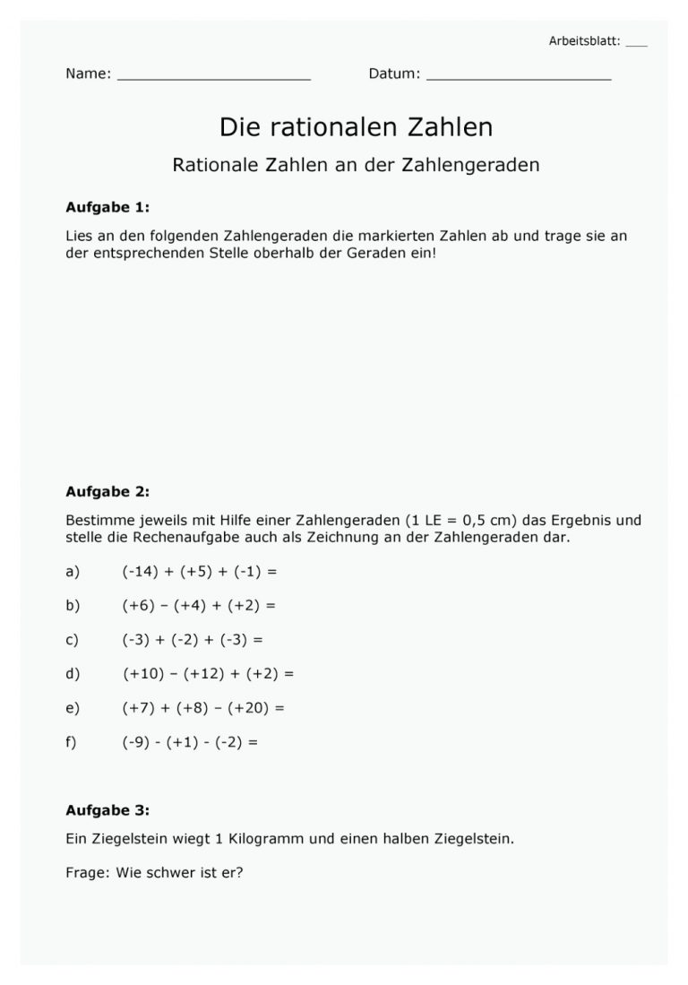 Pin Auf Mathematik Sekundarstufe Unterrichtsmaterialien Fuer Rationale Zahlen Arbeitsblätter