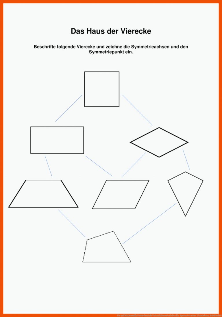 Pin auf Mathematik Sekundarstufe Unterrichtsmaterialien für symmetrieachse einzeichnen arbeitsblatt