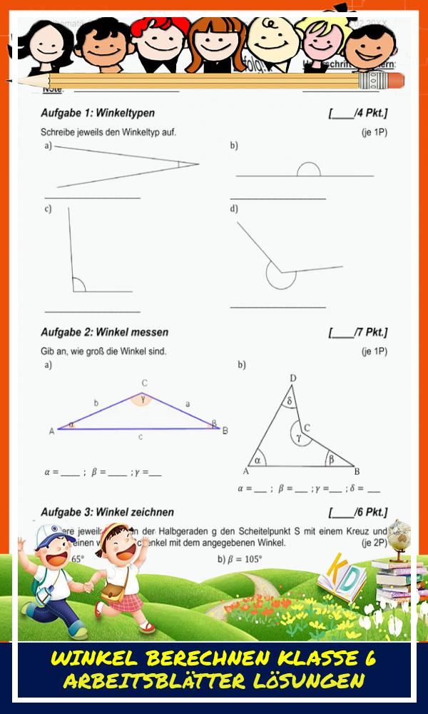 Winkel Berechnen Klasse 6 Arbeitsblätter Lösungen