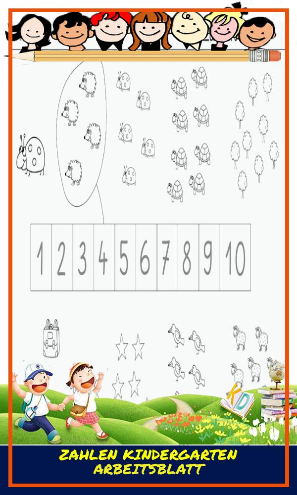 Zahlen Kindergarten Arbeitsblatt