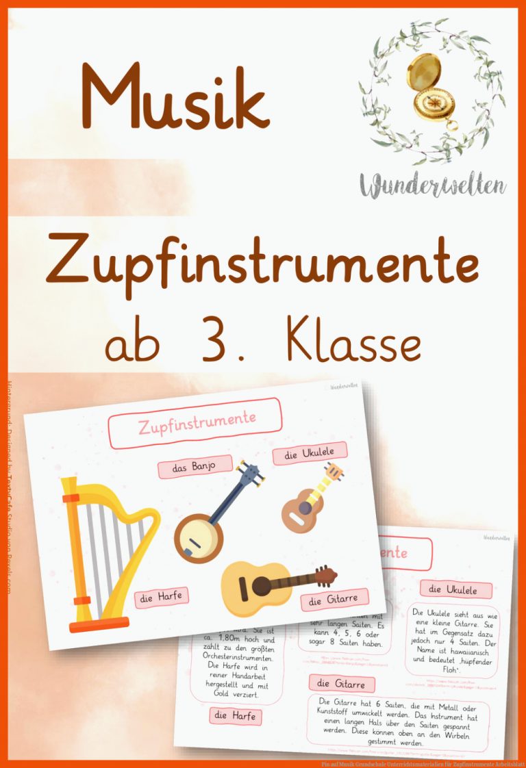 Pin auf Musik Grundschule Unterrichtsmaterialien für zupfinstrumente arbeitsblatt