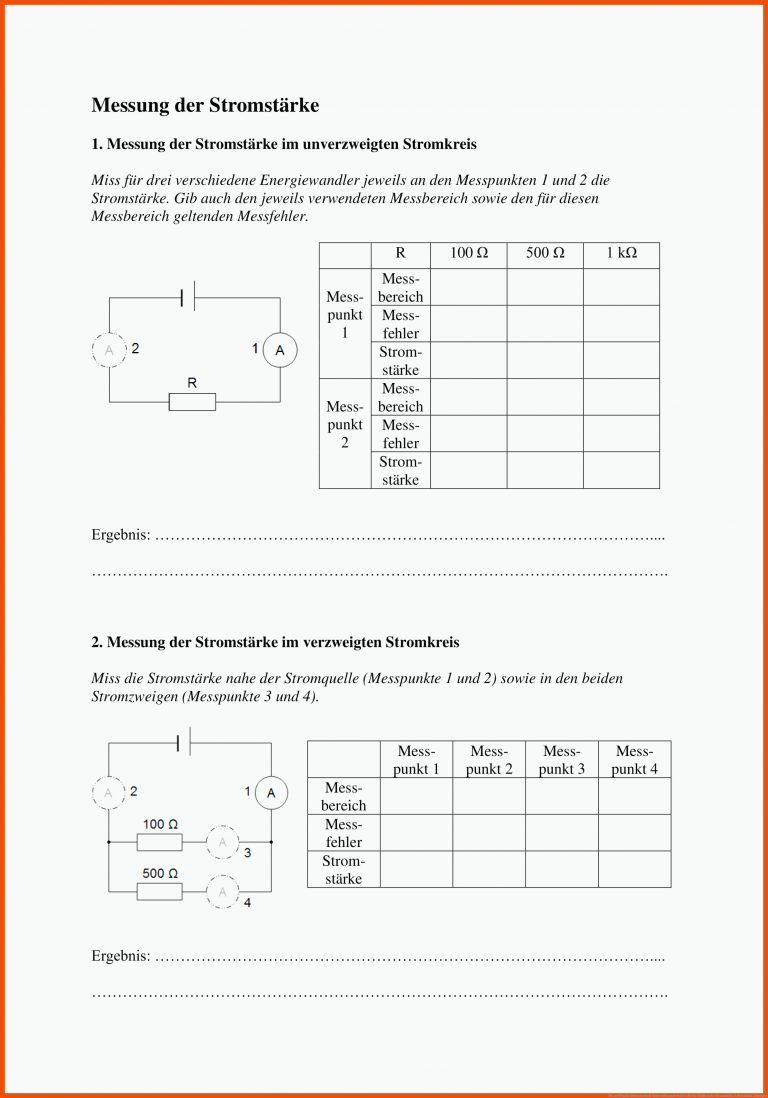 Pin auf Physik Sekundarstufe Unterrichtsmaterialien für die elektrische stromstärke arbeitsblatt lösungen