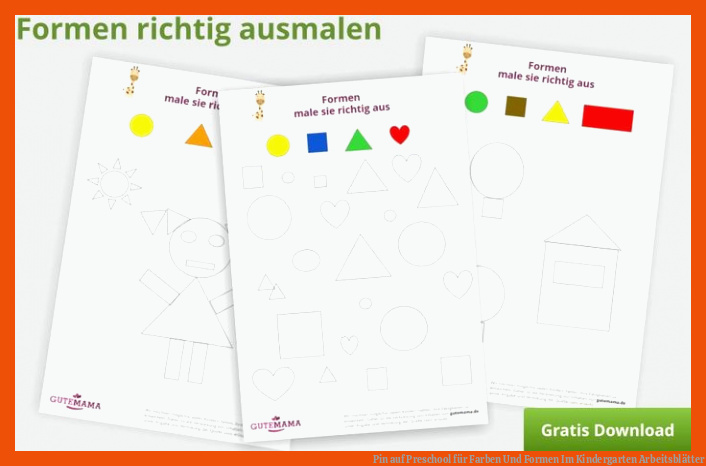 Pin auf Preschool für farben und formen im kindergarten arbeitsblätter