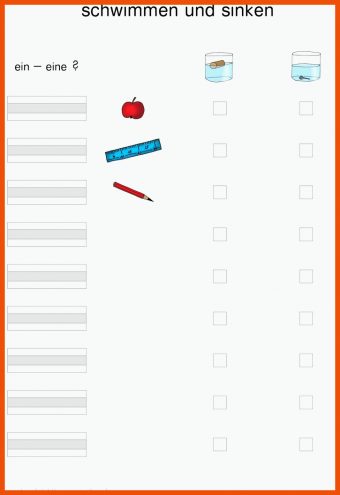 Schwimmen Und Sinken Arbeitsblätter
